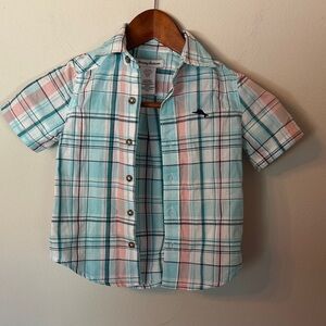 Tommy Bahama Kids Plaid Shirt in Blue and Pink